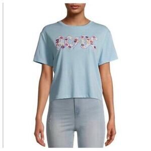 AC/DC light blue cropped t-shirt